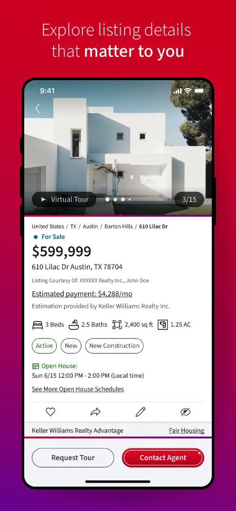 KW App property detail view